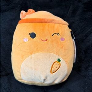 New Squishmallows 8" Carotene the Winking Carrot Juice Plush Toy